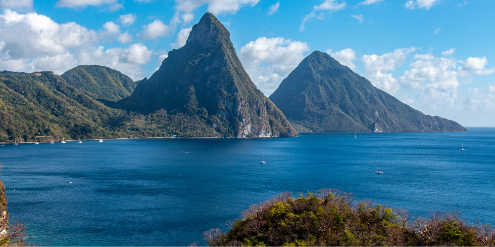 Caribbean Islands with amazing mountains